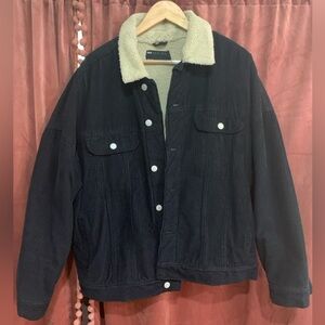 Black Corduroy Jacket with Warm Lining